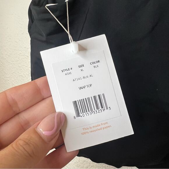 Andie black Snap cropped tankini swim top NEW XL - Picture 9 of 10